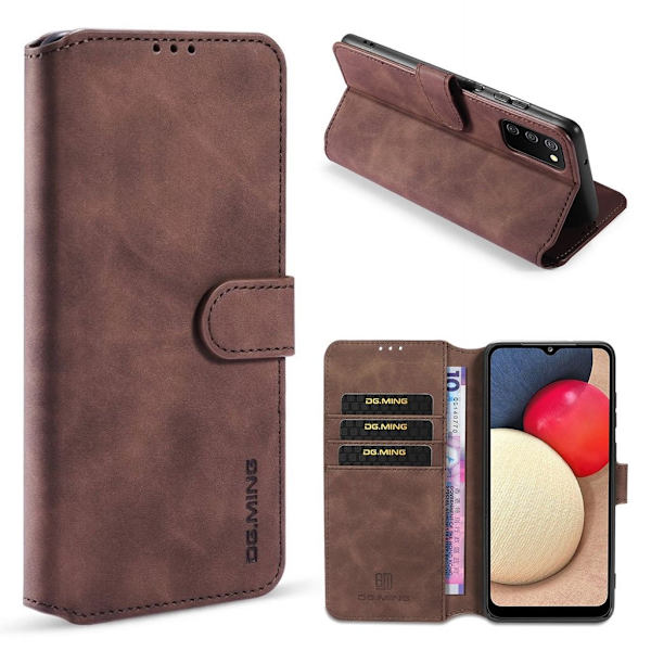 DG.Ming Samsung Galaxy A02s Retro Etui - Kaffe Brown