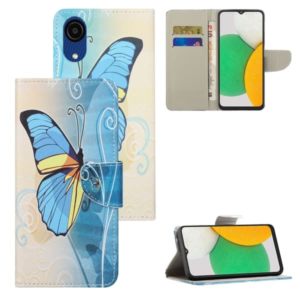 Wonderland Samsung Galaxy A03 Core Läppäkotelo - Sininen Perhonen Blue
