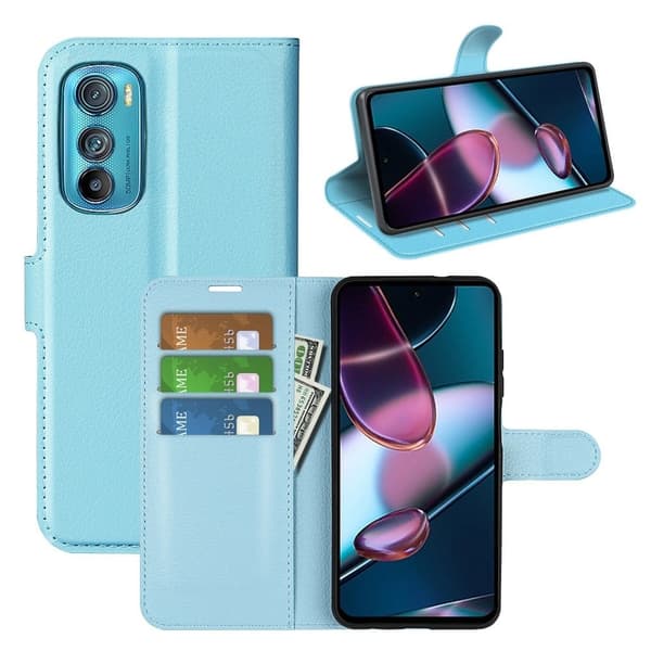 Klassisk Motorola Edge 30 flip etui - Blå Blue
