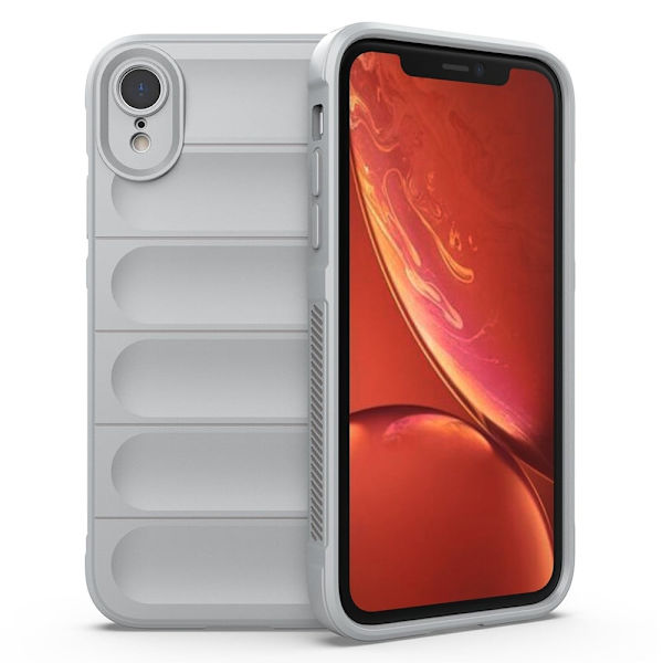 Blødt grebsformet iPhone Xr cover - Lysegrå Silver grey
