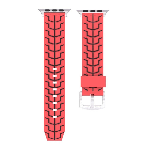 Apple Watch Series 4 40mm fish bone silikone Urrem - Rød / Sort Red