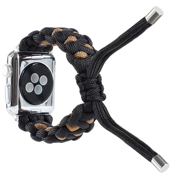 Apple Watch (45 mm) unik nylon-urrem - Sort / Brun Black