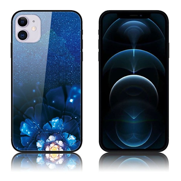 Fantasy iPhone 12 Pro / iPhone 12 skal - Blå Blommor Blå