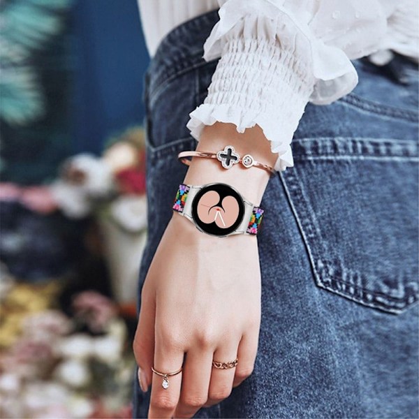 Elastiskt klockarmband med coolt mönster för Samsung Galaxy Watch 4 - Diamond Tribal Mönster multifärg