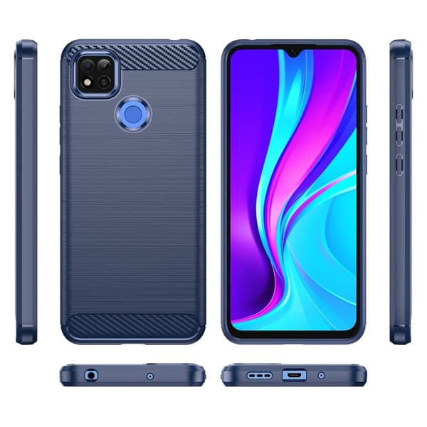 Carbon Flex Suojakotelo Xiaomi Poco C3 / C31 / 9 Activ - Sininen Blue