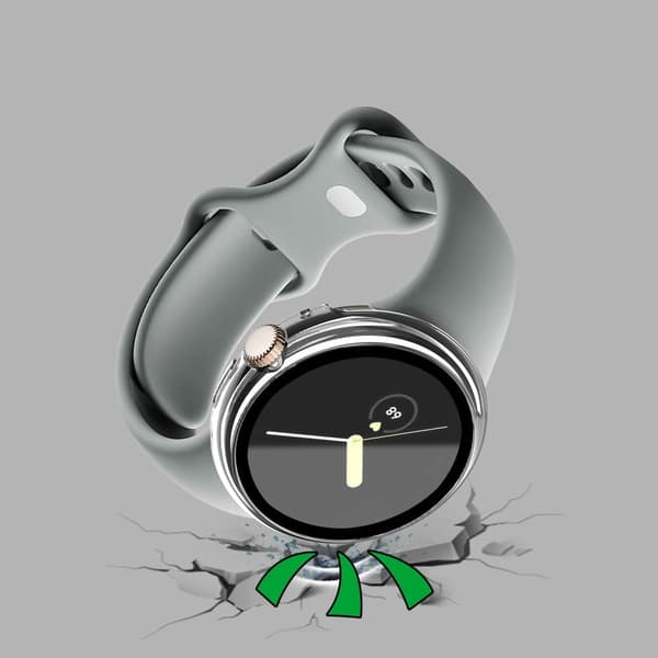 Google Pixel Watch matte cover with tempered glass - Transparent Transparent