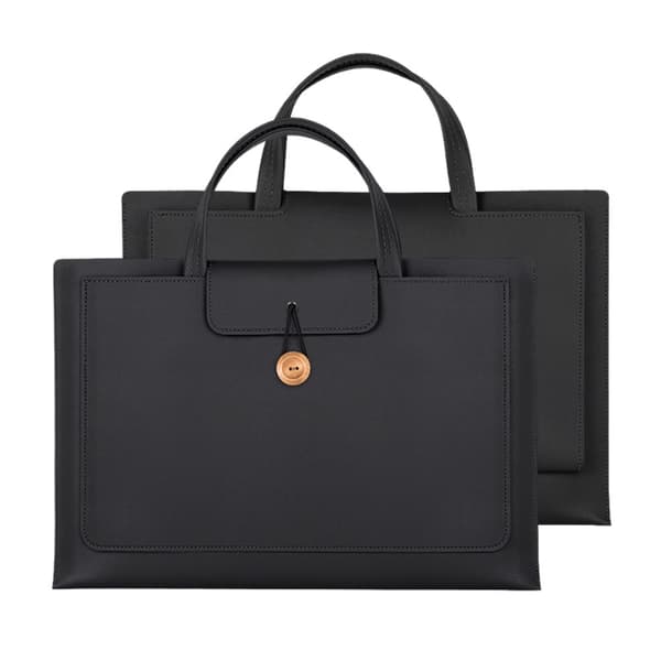 15 / 15.4 / 16 " Bæretaske til bærbar computer Håndtaske Vegansk læder Overfladebeskyttelse Sleeve 3-lags Notebook Computer Pouch - Sort Black