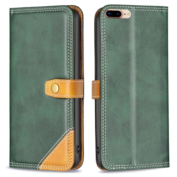BINFEN tofarget læretui for iPhone 7 Plus - Grønn Green