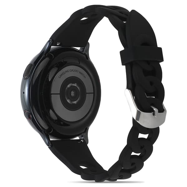 22mm Universal cool circle design silikone urrem - Sort Black