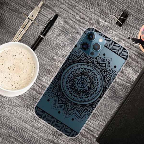 Deco iPhone 13 Pro Max skal - Mandala Blomma Svart