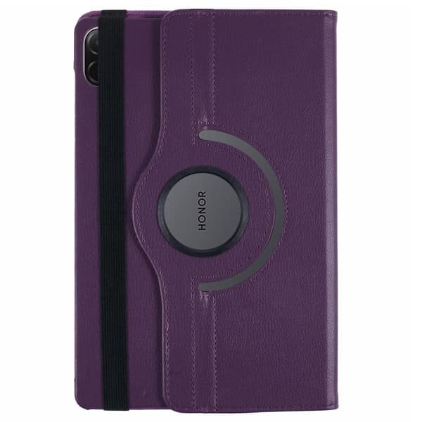 Honor Pad X8a / Pad X9 Etui Roterende stativ Vegansk læder Bumpresistent Tablet Cover med elastikbånd - Lilla Purple
