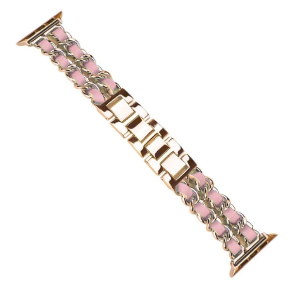 Apple Watch Series 5 44mm weave mönster klockarmband - rosa guld Rosa