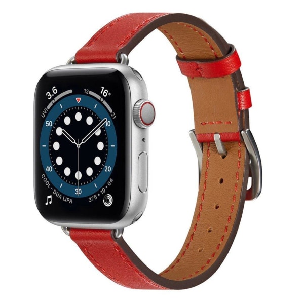 Apple Watch 42mm - 44mm enkel læderurrem - Rød Red