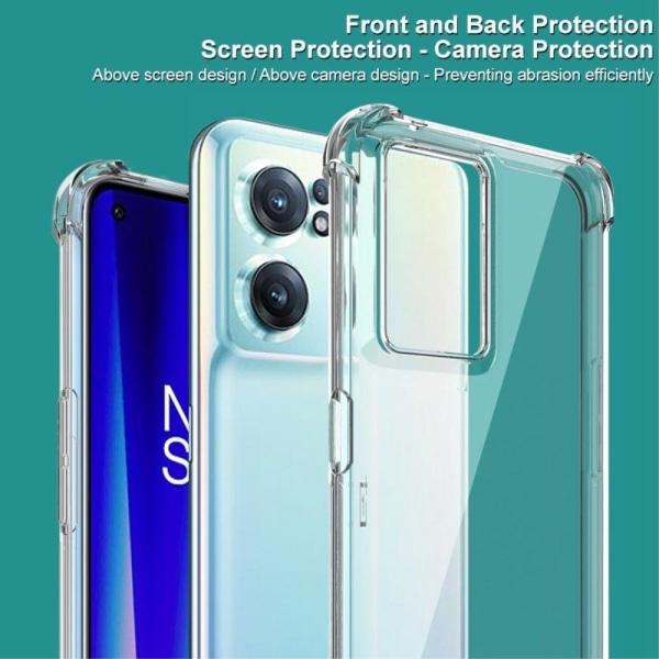 IMAK Airbagskydd för OnePlus Nord CE 2 5G - Genomskinlig Svart Transparent