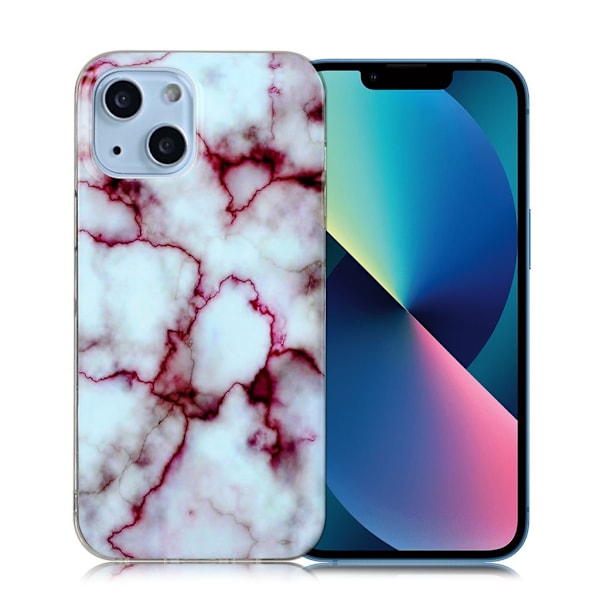 Marmormotiv iPhone 13 Mini skal - Röd Röd