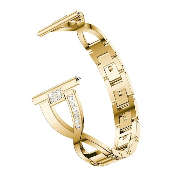 20 mm Universal X-formad strass klockarmband i legering - Guld Guld