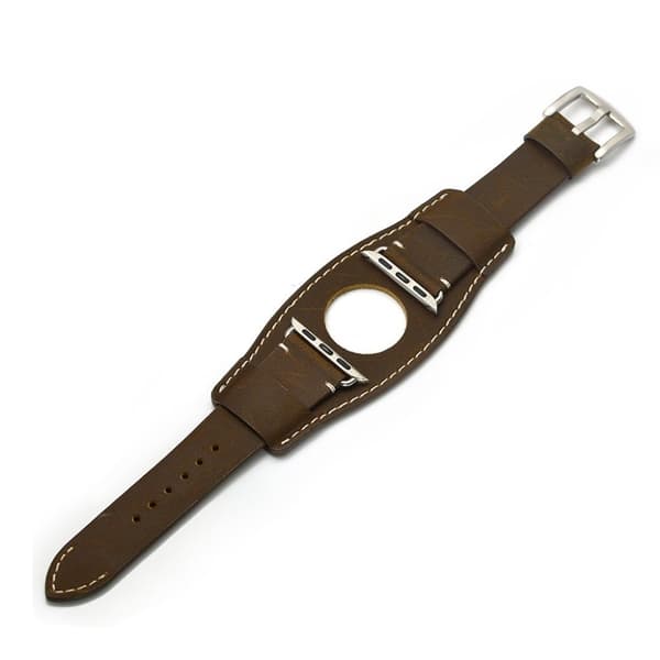 Apple Watch Series 5 40mm cool themed ægte læder Urrem - Kaffe Brown