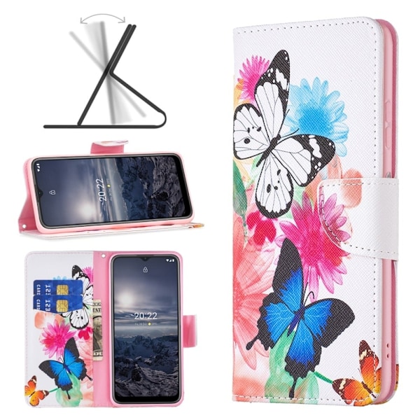 Wonderland Nokia G11 / Nokia G21 flip etui - To Sommerfugle Multicolor