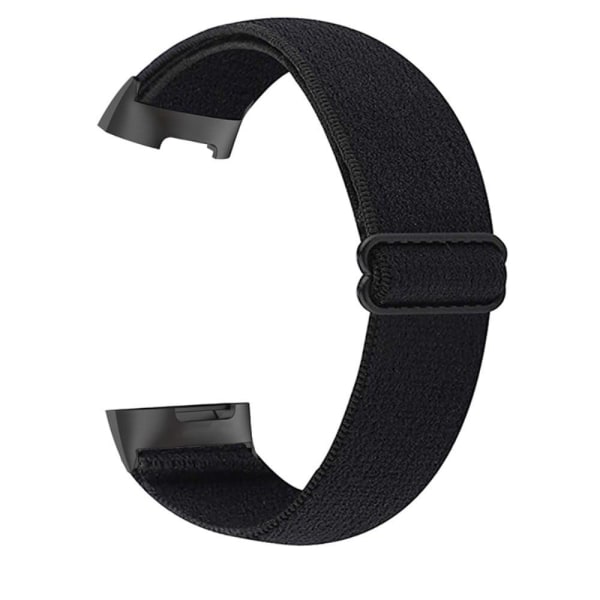 Elastinen nailon + kuvioitu kellohihna Fitbit Charge 5 - Musta Black