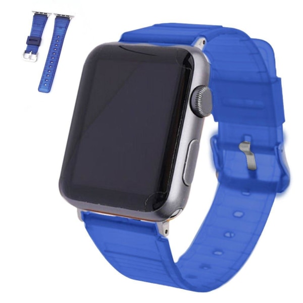 Apple Watch 42mm - 44mm transparent TPU watch strap - Blue Blå