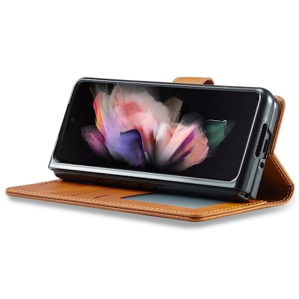 LC.Imeeke läder Samsung Galaxy Z Fold4 fodral - Brun Brun
