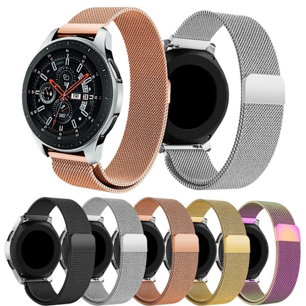 Samsung Galaxy Watch (46mm) milanese ruostumaton teräs kellon vaihdettava ranneke magneetilla - Musta Black