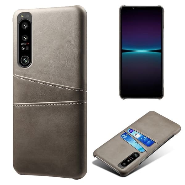 Sony Xperia 1 IV skal med korthållare - Silver/Grå Silvergrå