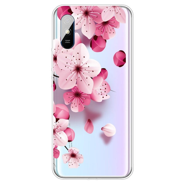 Deco Xiaomi Redmi 9A Etui - Rosa Blomst Pink