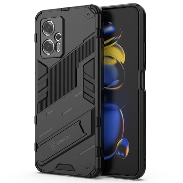 Shockproof Hybrid Deksel med A Modern Touch til Xiaomi Poco X4 Gt / Note 11t Pro / 11t Pro Plus - Svart Black