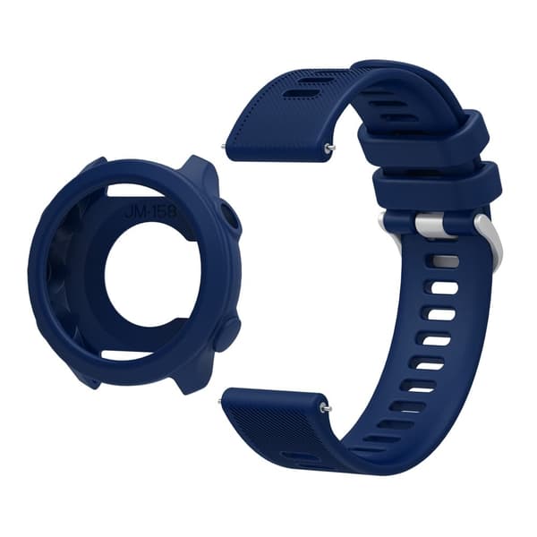 Garmin Forerunner 158 Silicone Replacement Strap Klockarmband med skyddsfodral - Mörkblå Blå