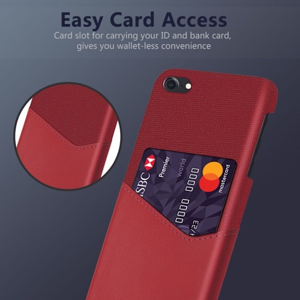 Bofink iPhone SE 2020 Card deksel - Rød Red