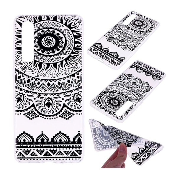 Huawei P30 trykt mønster etui - Sort Blonde Black