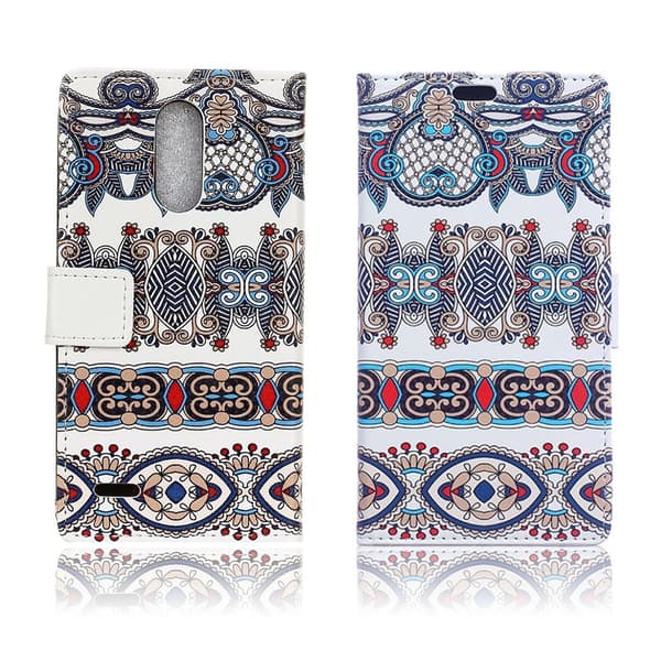 LG K10 2017 Mønstret PU Lær Flip Etui - Classic Style Mønster Multicolor