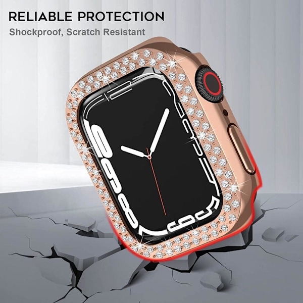 Apple Watch SE 2022 (40 mm) cover med rhinestone-dekor - Rødguld Pink