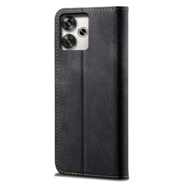 Jeans Xiaomi Redmi 13 / Xiaomi Redmi Note 13R / Xiaomi Poco M6 flip case - Musta Black