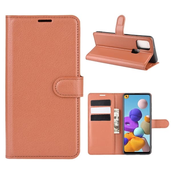 Classic Samsung Galaxy A21s flip etui - Brun Brown
