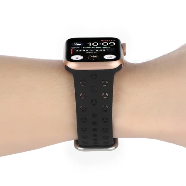 Apple Watch Series 8 (41 mm) silikonrem i hul stil - Svart Black