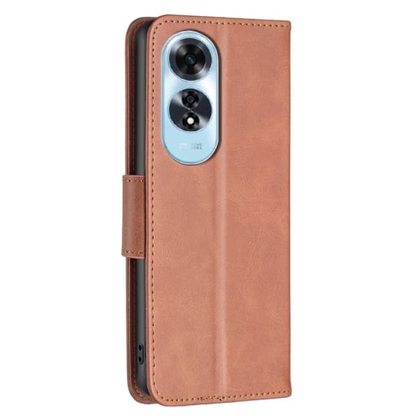 Skinn-etui i lommebok-stil for Oppo A60 - Brun Brown