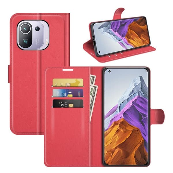 Classic Xiaomi Mi 11 Pro Flip Etui - Rød Red
