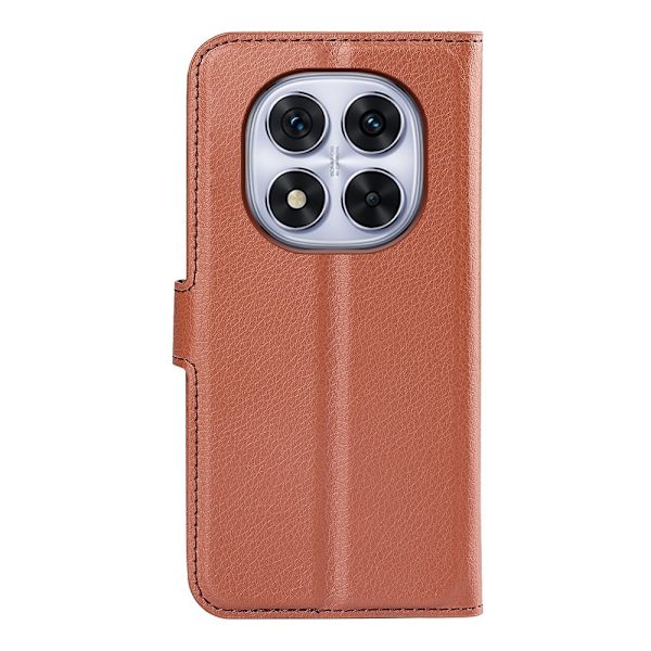 Klassisk Xiaomi Redmi Note 14 Pro 5G flip etui - Brun Brown