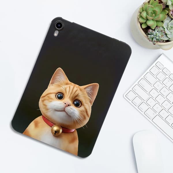 iPad mini (2024) Case Pattern Printing Slim Flexible Tablet Protective Cover - Shorthair Cat Brown