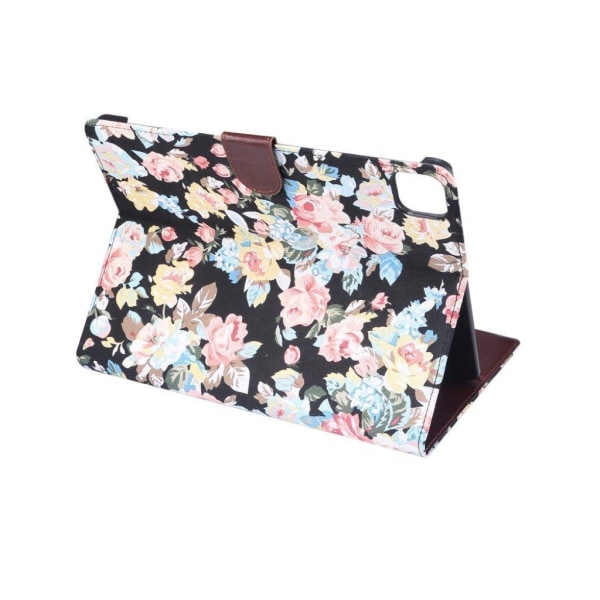 iPad Air (2020) flower cloth leather flip case - Black Black