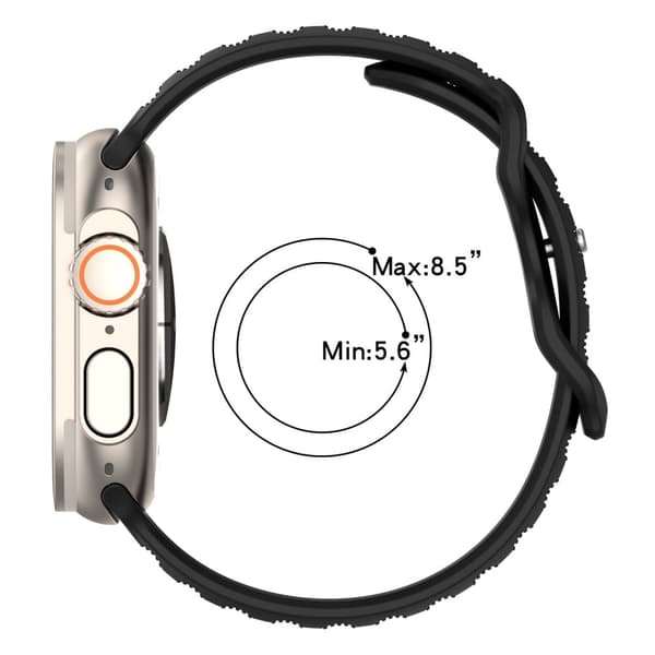 Apple Watch Series 8 (41mm) silikonarmband med prickig yta - Mörkgrå Silvergrå