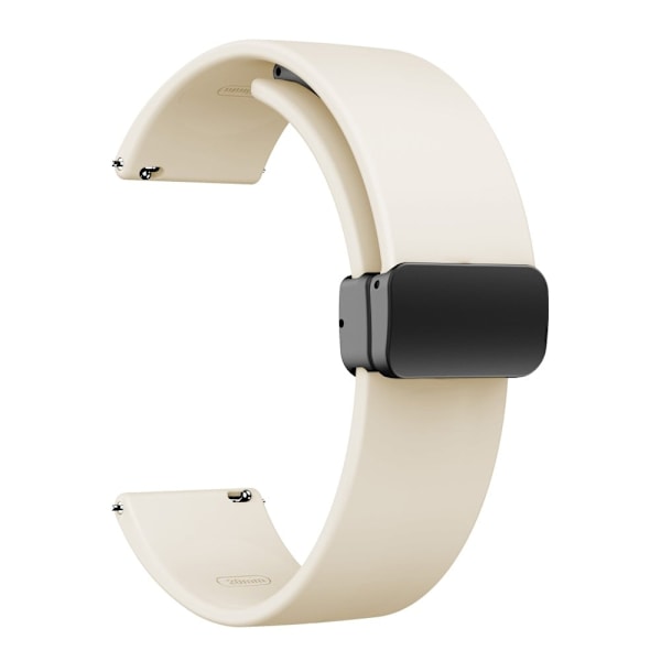 22 mm universal enkel silikonerem med sort spænde - Stjernelys White