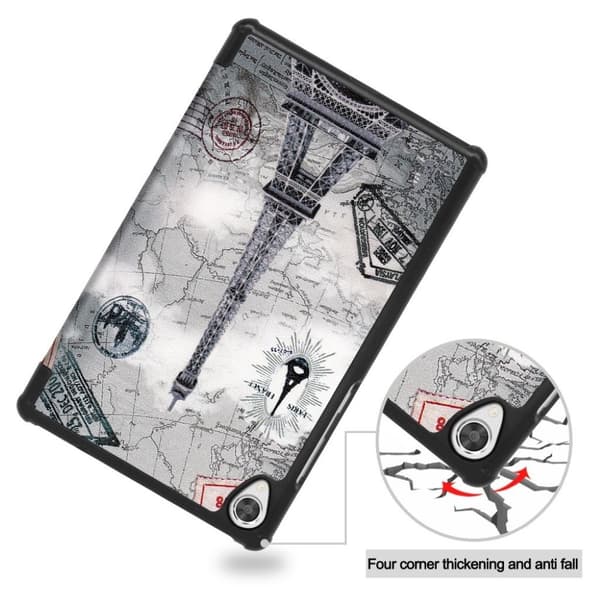 Lenovo Tab M8 Cool Mønster Lær Flippetui - Map Silver grey