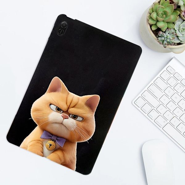 Honor Pad X8a Case Pattern Printing Slim Flexible Tablet Protective Cover - Garfield Cat Brown