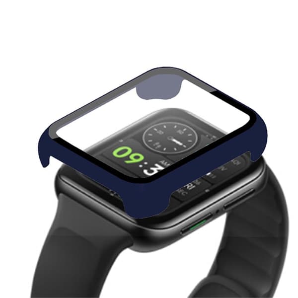 Oppo Watch 2 (42mm) simple cover with tempered glass screen protector - Midnight Blue Blå