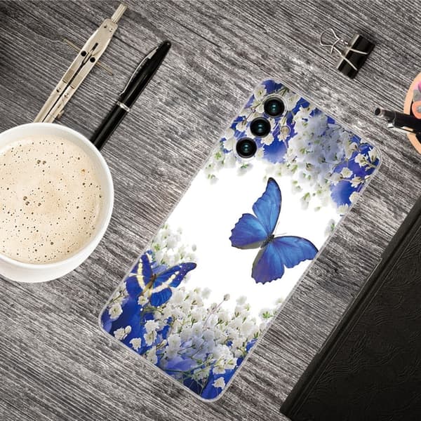 Deco Samsung Galaxy A13 5G Suojakotelo - Blue Butterflies Multicolor