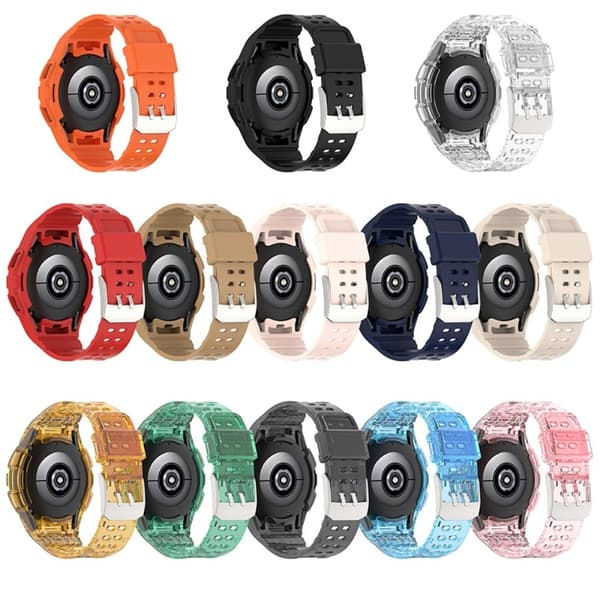 Samsung Galaxy Watch 4 Classic (46mm) kellon hihna ja suojus - Läpinäkyvä Vihreä Green