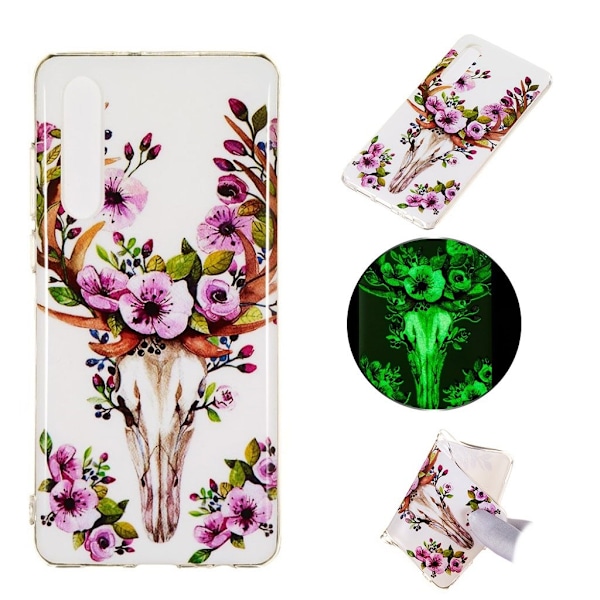 Huawei P30 lysende gløde mønster etui - Blomstret Elg Multicolor